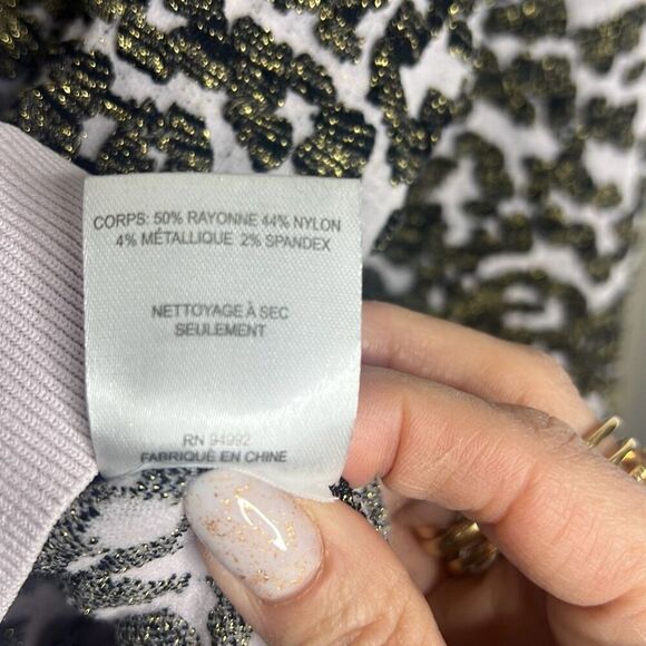 Jonathan Simkhai Animal Print Jacquard Cropped Sweater Lace L NWT - Picture 15 of 16